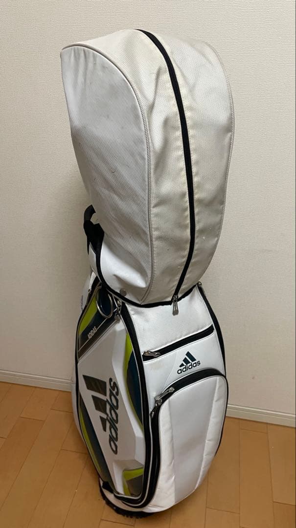 adidas キャディバッグ ホワイト/ネイビー　+ ゴルフクラブセット