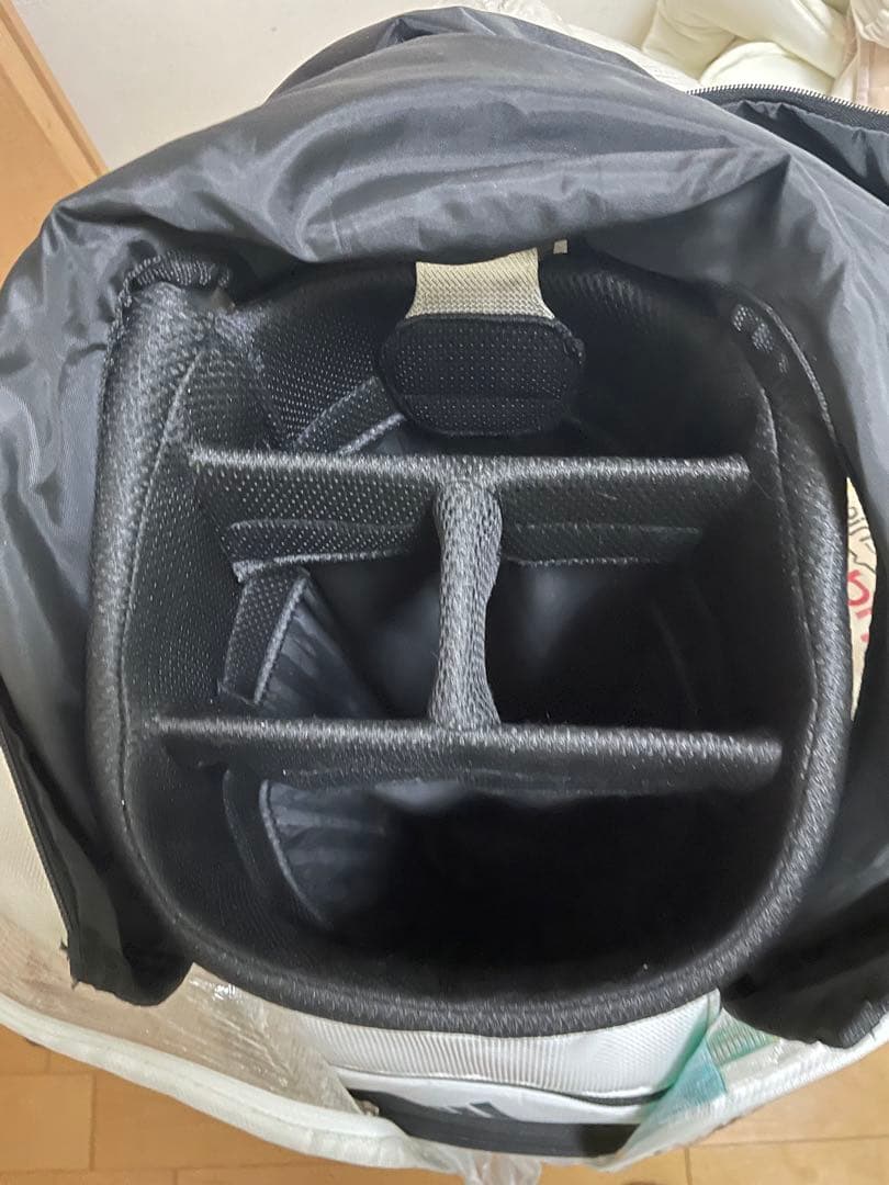 adidas キャディバッグ ホワイト/ネイビー　+ ゴルフクラブセット