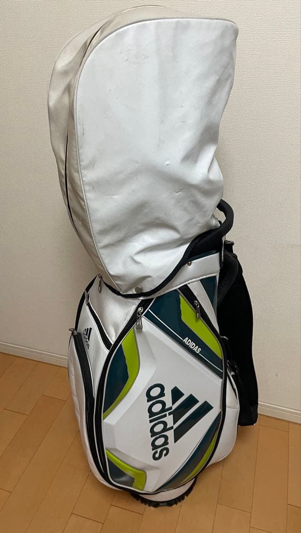 adidas キャディバッグ ホワイト/ネイビー　+ ゴルフクラブセット