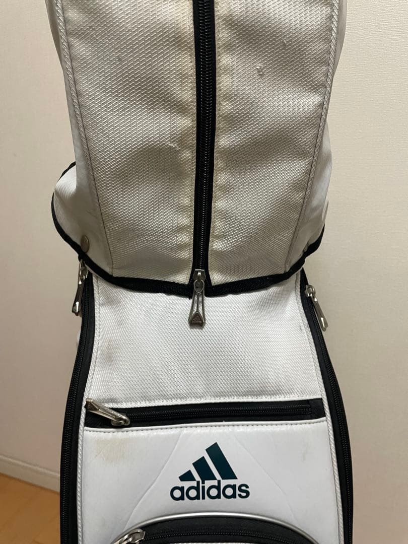adidas キャディバッグ ホワイト/ネイビー　+ ゴルフクラブセット