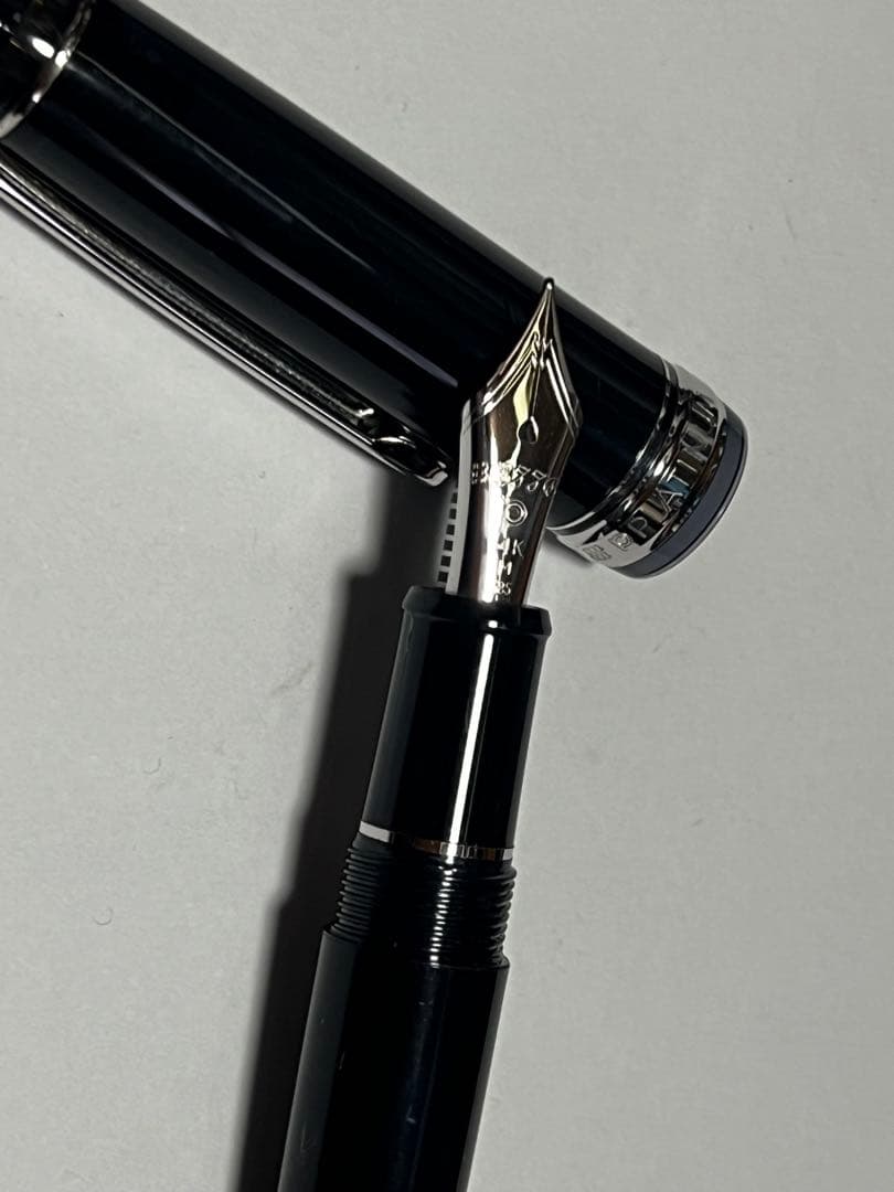 プラチナ #3776　センチュリー　14K中字（M）　ブラックダイヤモンド