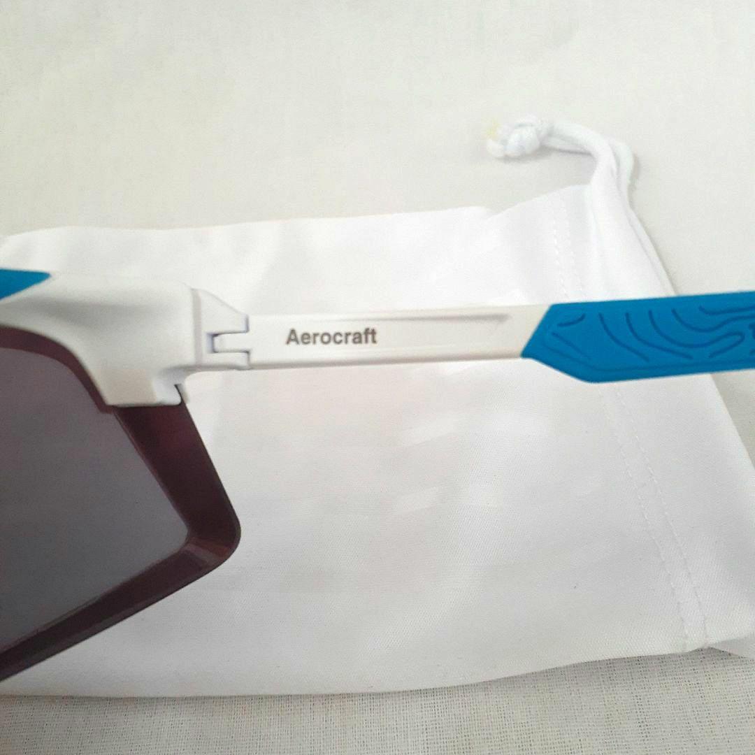 100% Aerocraft ホワイト ブルー ワンハンドレッド サングラス