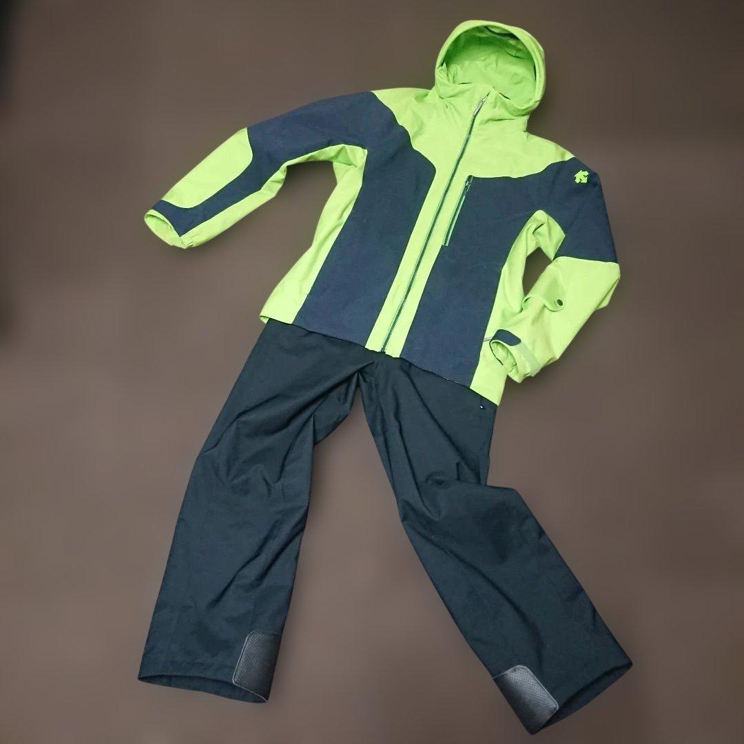 送料無料【DESCENTE】グリーンスキーウェア上下まとめ 上L下L-74