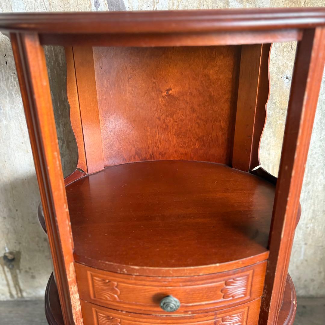 イタリア　猫脚コンソールドロワー　電話台　ヴィンテージ