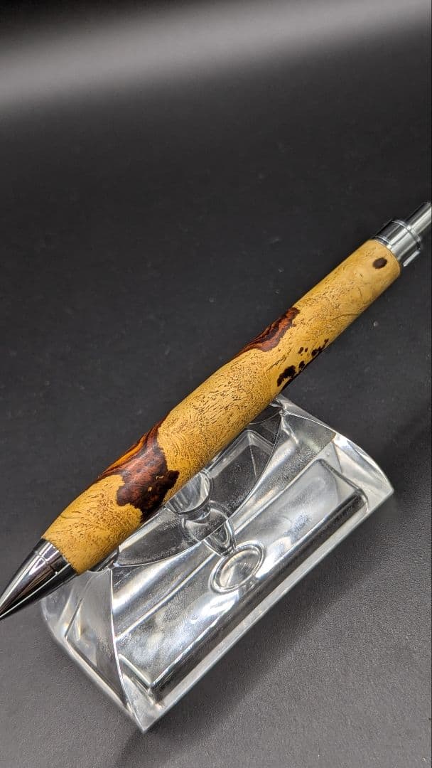 401ペン工房翌檜　極上　デザートアイアンウッド　瘤杢　ツートン　木軸シャーペン