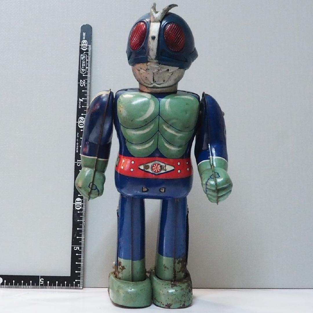ブルマァク【仮面ライダー電動歩行 錆有 電池蓋リメイク動作不良】ブリキ製 TIN