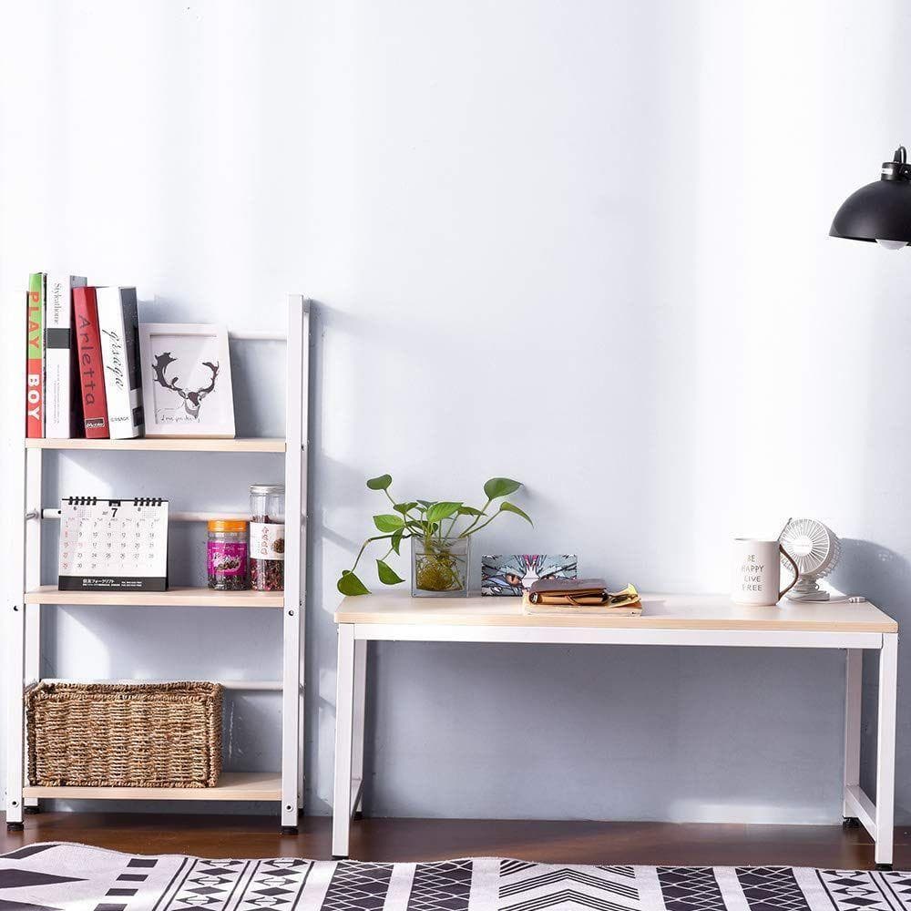 ロータイプデスク パソコンデスク 実用な一体分離両用 省スペース 3段シェルフ付