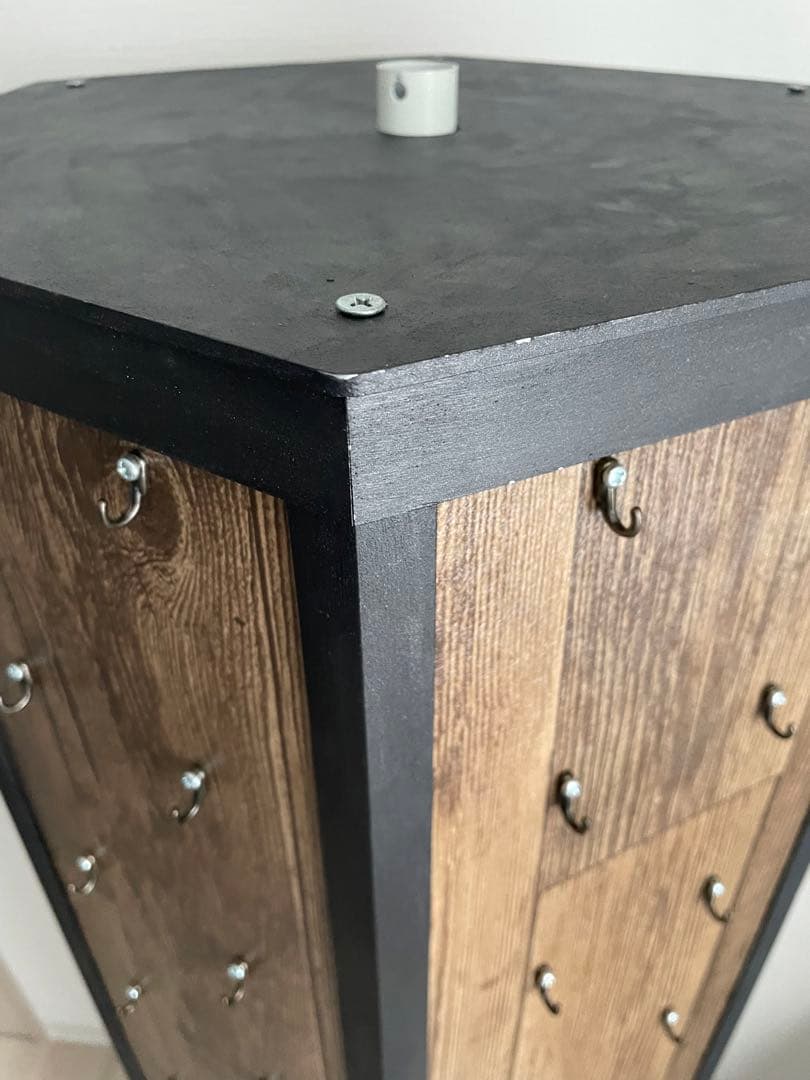 【店舗・イベント什器】木目アイアン調回転什器