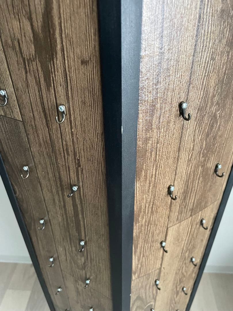 【店舗・イベント什器】木目アイアン調回転什器