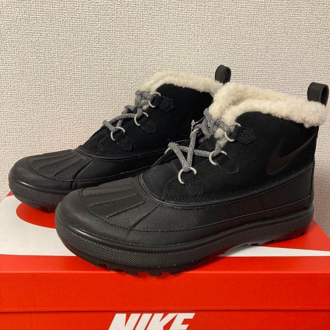 23.5cm Nike ファー付きブーツ ブラック 黒色 537345
