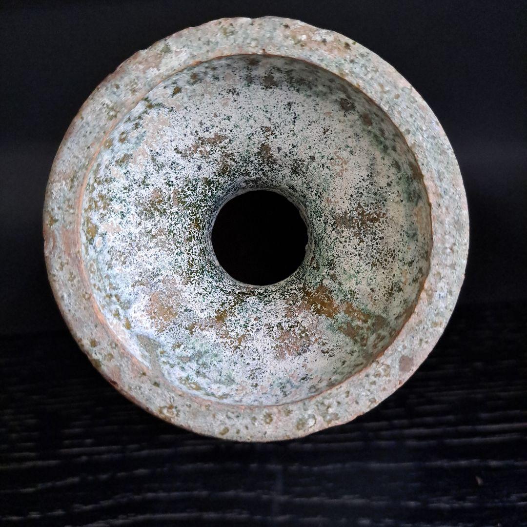 お値下げ中　　発掘品　中国古玩　緑釉銀化　古壺　　一世紀頃　漢時代
