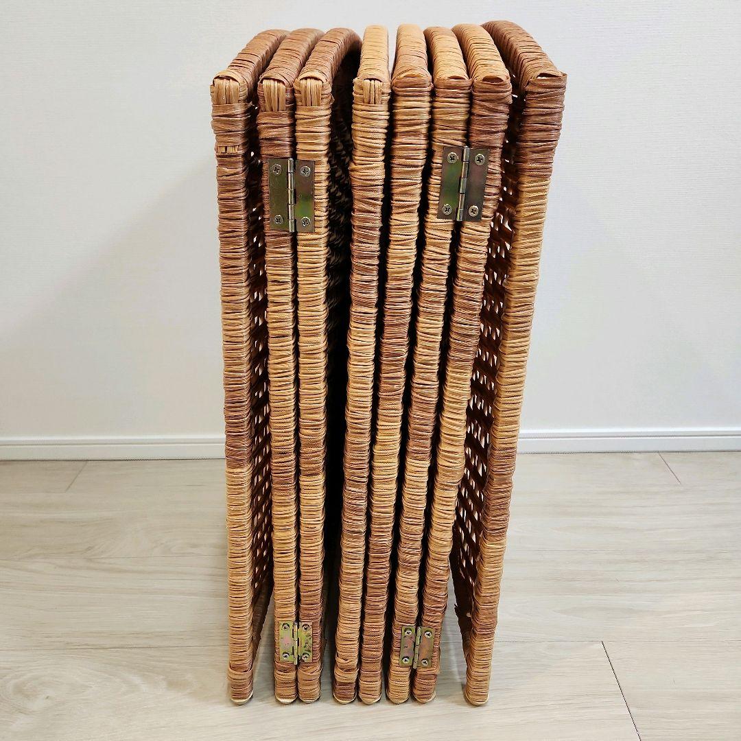 【2個セット】ペピー 軽量ついたてペットゲート ラタン調 折り畳みパーテーション