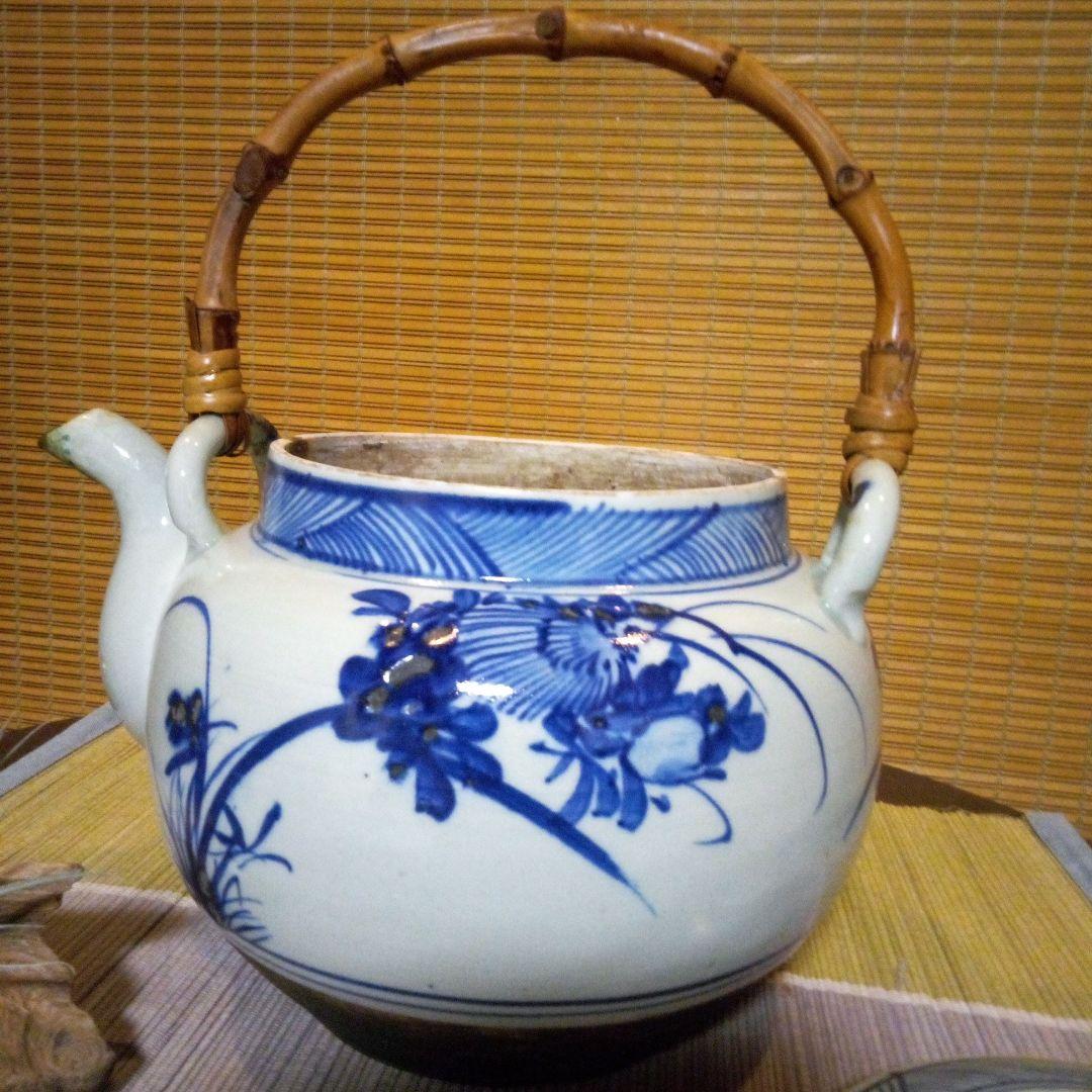 骨董品　時代物　アンティーク　土瓶　染付け　インテリア　置物　雑貨　古道具