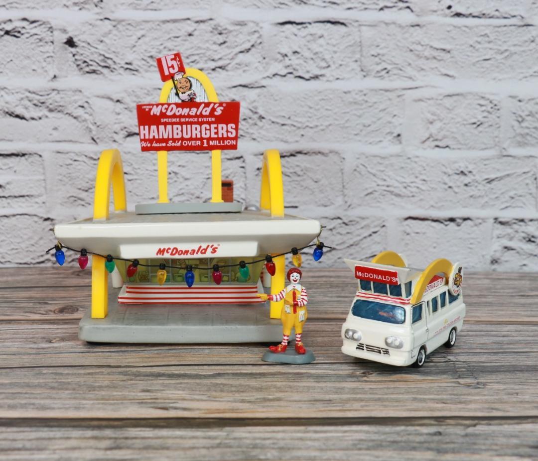 【マクドナルド】　ライト付きセラミックレストランとロナルドとマクドナルドのバン