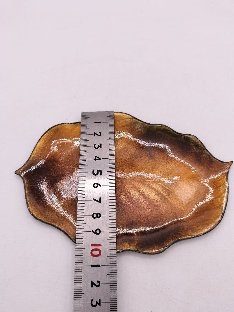 c597 銘々皿 七宝 木の葉 佐藤田保 木箱 茶道具 古物