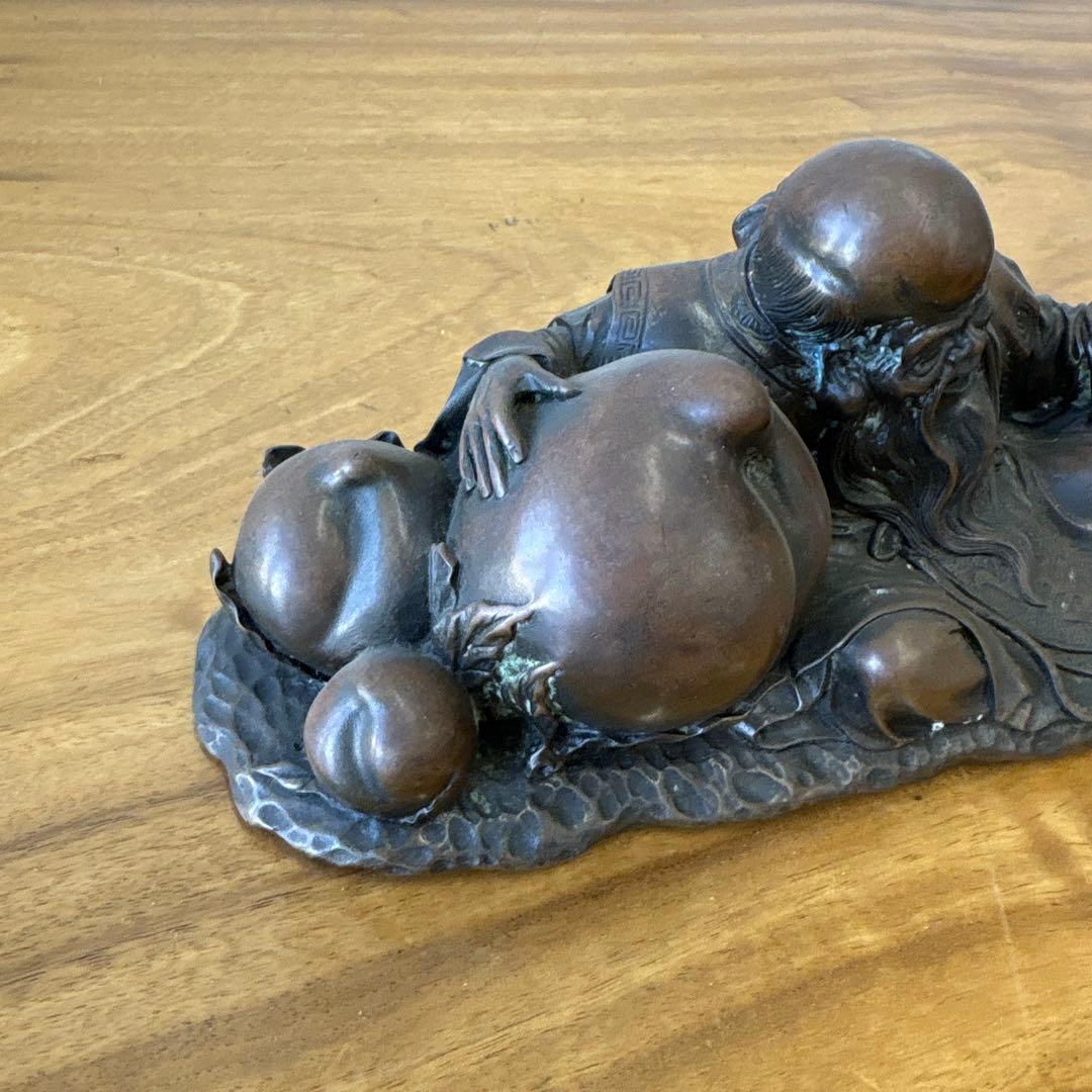 鹿　仙人　寿老人　置物　銅製インテリア