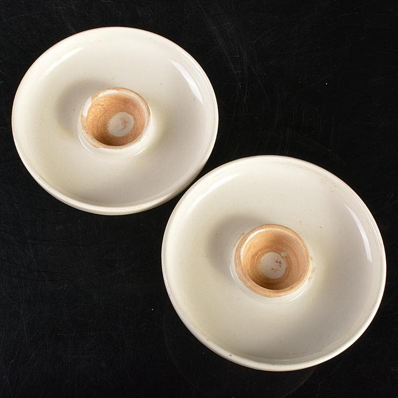 中国　定窯　白磁　杯　杯台　一對　在銘　D　7267E