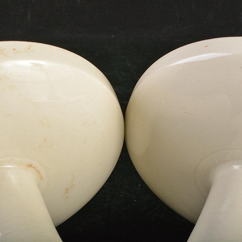 中国　定窯　白磁　杯　杯台　一對　在銘　D　7267E