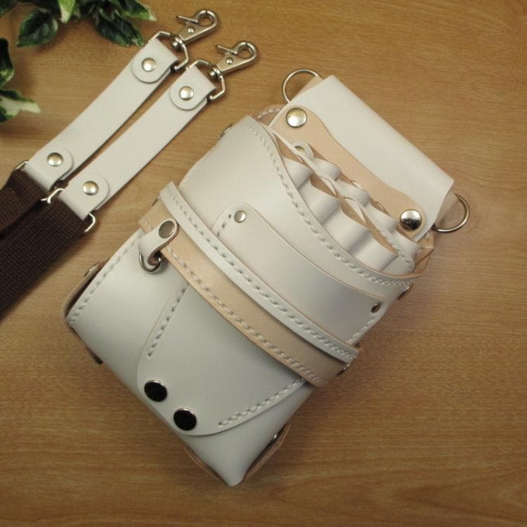 【トリマー向き】 ８丁　ホワイト＆ナチュラル　シザーケース　TSC-13/CWB