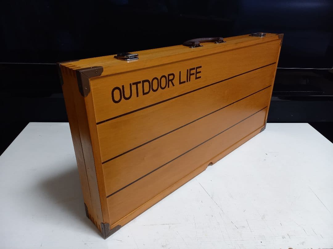美品　OUTDOOR LIFE　ウッド　キャンピング　テーブル　チェア　セット