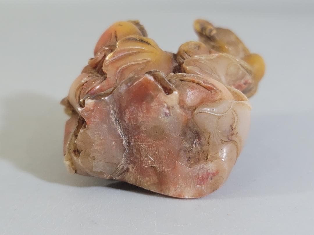 中国 古い 石彫刻 置物 台付