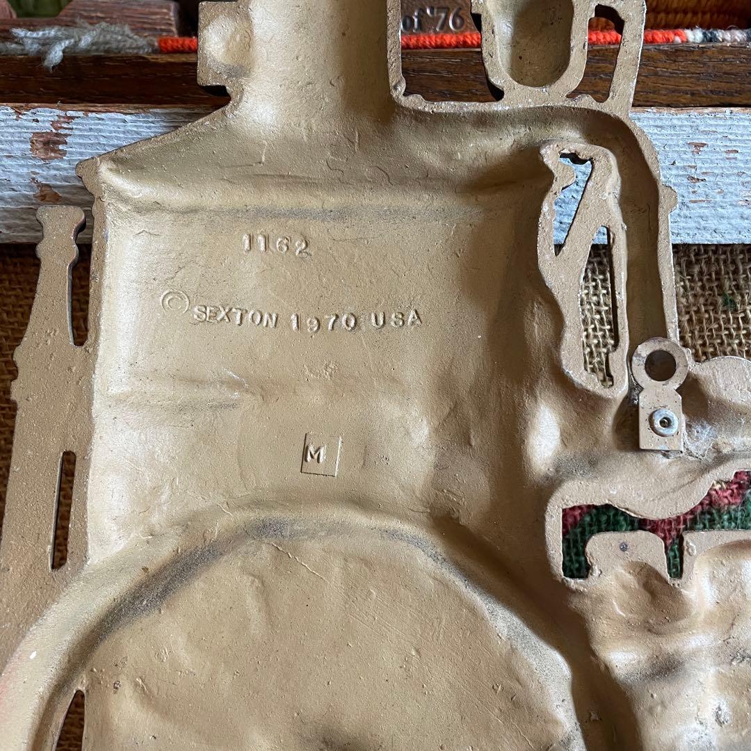 希少品！70sアメリカアンティーク1970年汽車の鉄製壁掛け　USAヴィンテージ