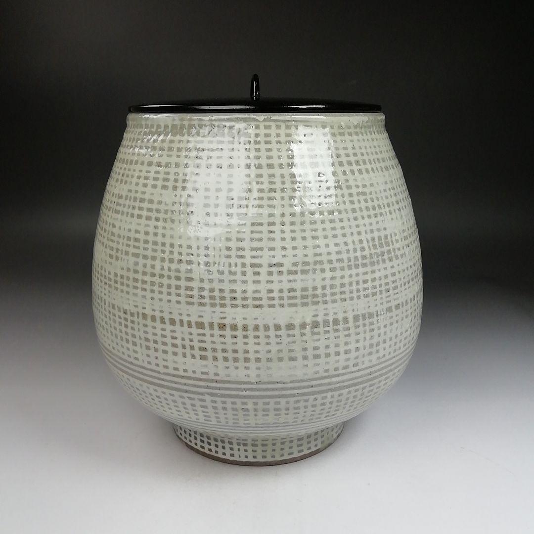 Ｗ１５１　水指　『阿漕焼』『三島芋頭　水指』『福森比路志』　共箱　茶道具