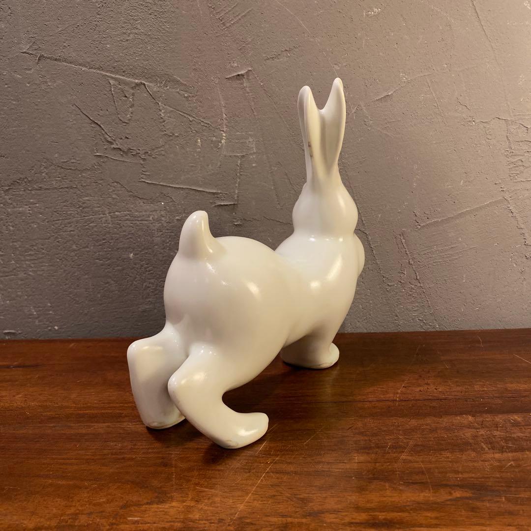 骨董品 兎 陶器製置物 フィギュリン オブジェ 昭和レトロ コレクション
