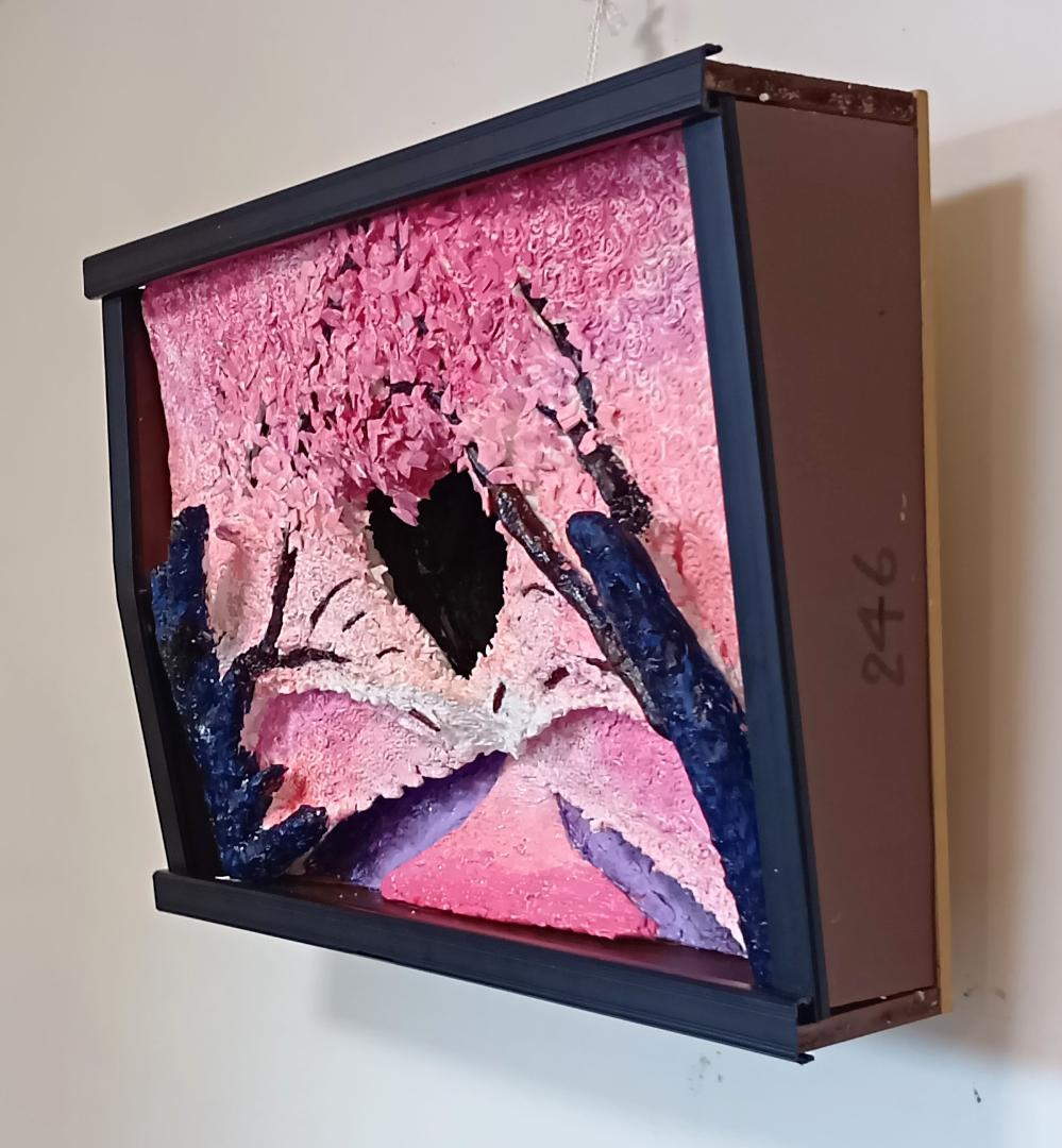 「桜並木のライトアップ」（未来絵画）