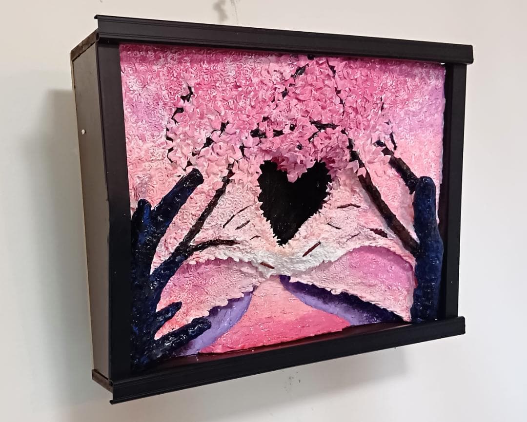 「桜並木のライトアップ」（未来絵画）