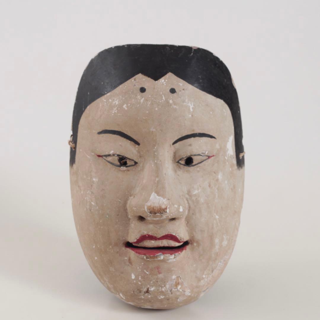 古い 木彫面 田楽面？ 神楽面？ 古道具 古美術 アンティーク オブジェ