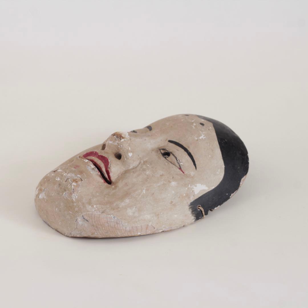 古い 木彫面 田楽面？ 神楽面？ 古道具 古美術 アンティーク オブジェ