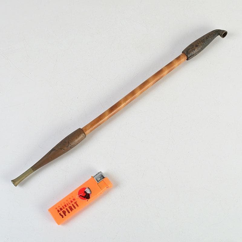 時代提げ物　喫煙具　銅製　村田銘刻印　煙管　キセル　N　9413