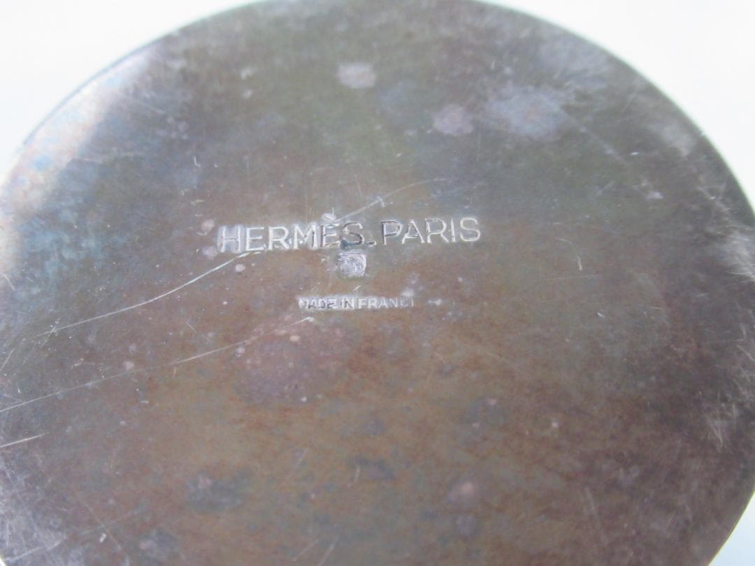 美品希少1974年フラン製◆エルメス 外部銀製内部錫 ティーボックスH9.6cm