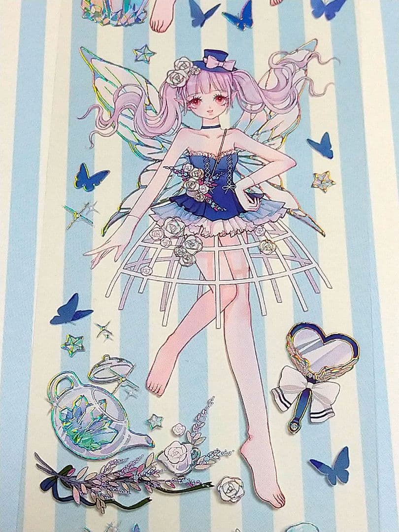 J1082＃精灵仙子(镭射银)么么公主切り売りで人物マステ女の子