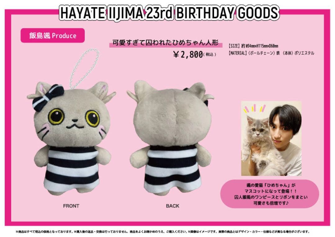 super★dragon 飯島颯　生誕グッズ　ひめちゃん人形