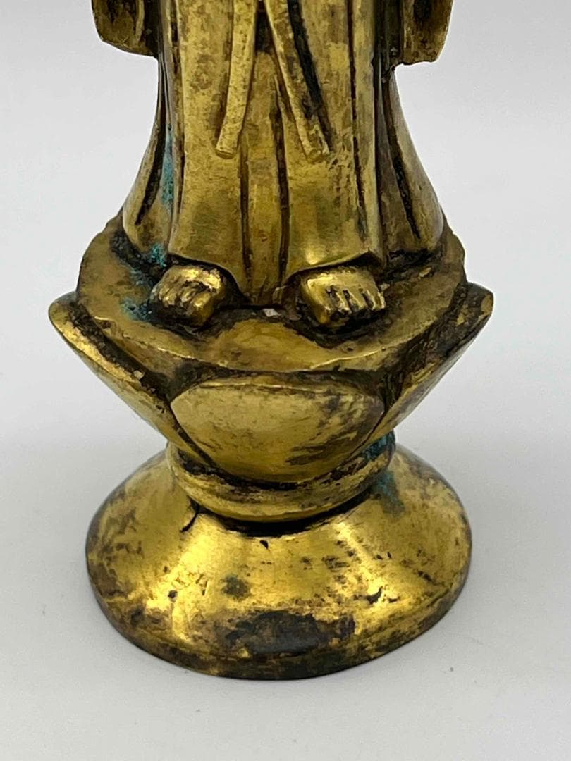 北魏時代 金銅観音菩薩立像　铜鎏金 金銅仏　唐物　仏教用品　仏像(B-104③)