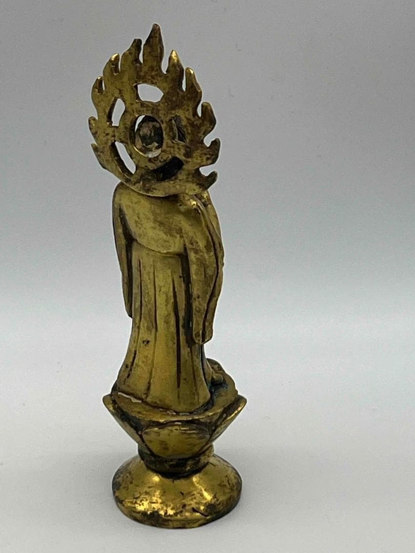 北魏時代 金銅観音菩薩立像　铜鎏金 金銅仏　唐物　仏教用品　仏像(B-104③)