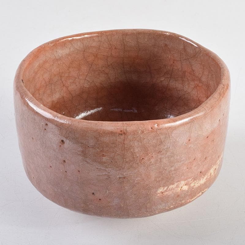 茶道具　十二代楽吉佐衛門　弘入作　立鶴絵付　赤楽茶碗　書付箱　M　R9346