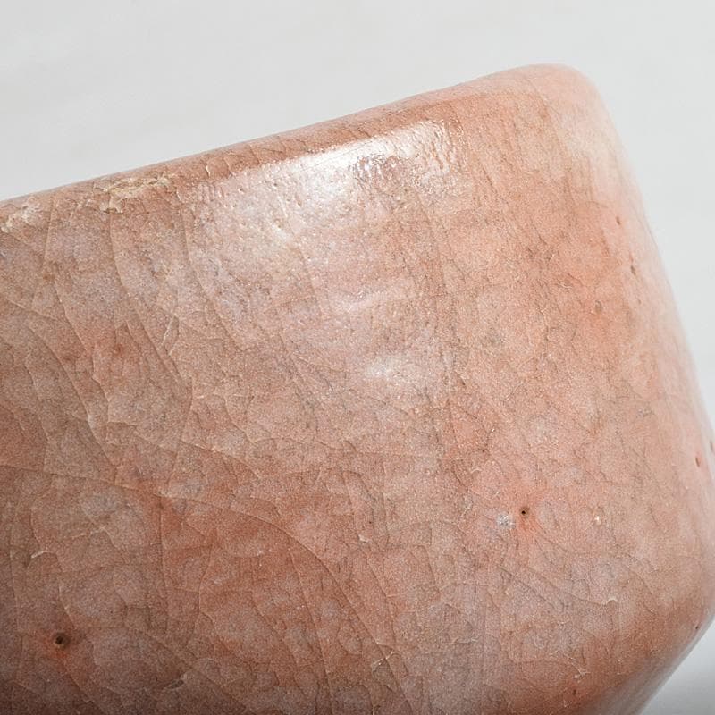 茶道具　十二代楽吉佐衛門　弘入作　立鶴絵付　赤楽茶碗　書付箱　M　R9346