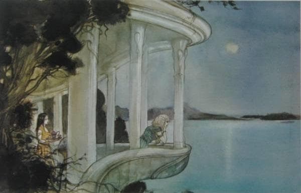 天野喜孝、アムネリス、希少な額装用画集画、新品高級額装付、状態良好