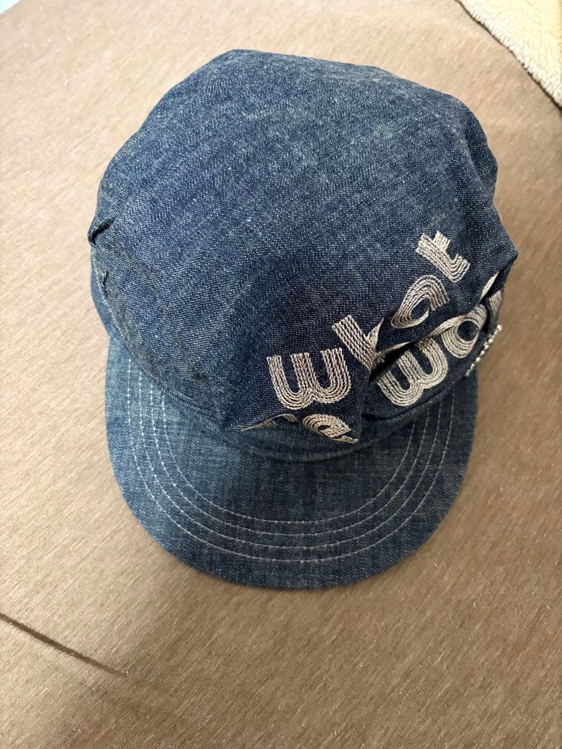 WMMW 吉田美和　キャスケット帽デニム生地　ブローチ付き