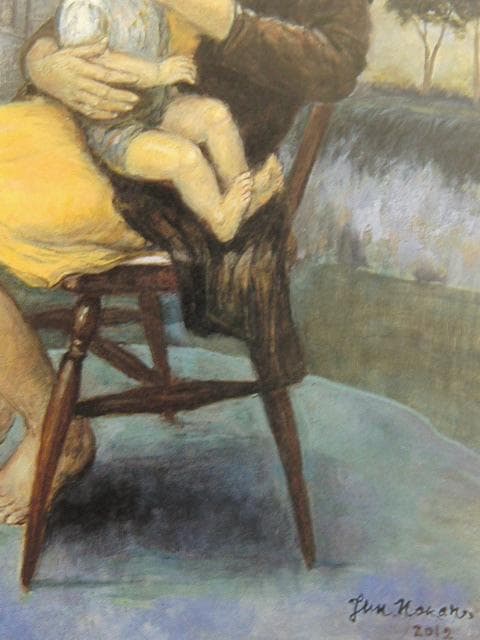 中野淳、【都市と人】、希少な限定額装用画集画、新品高級額 額装付、状態良好