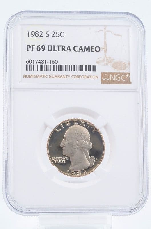 【NGC鑑定 PF69 1982 S 25セント  硬貨 ULTRA CAMEO