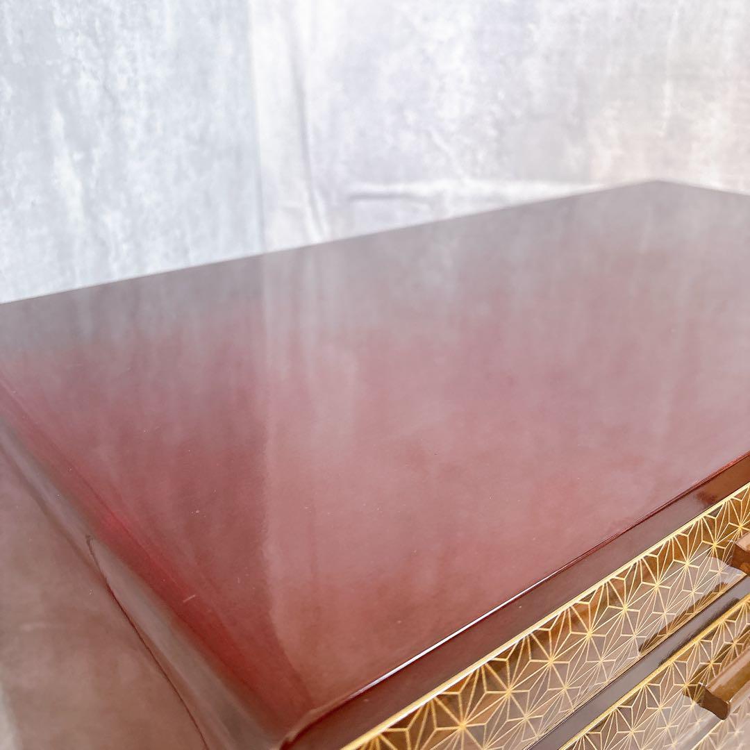 【極美品】露木清次作 箱根寄木細工　麻の葉模様 小箪笥　民芸家具