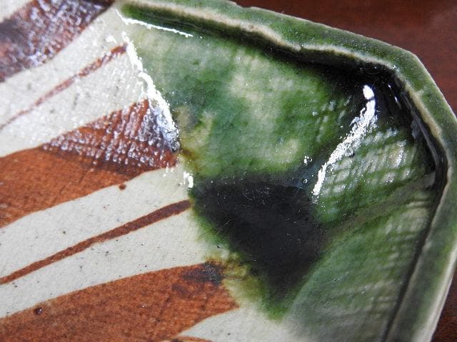 織部（八隅額皿）隅切小皿　5客　M839