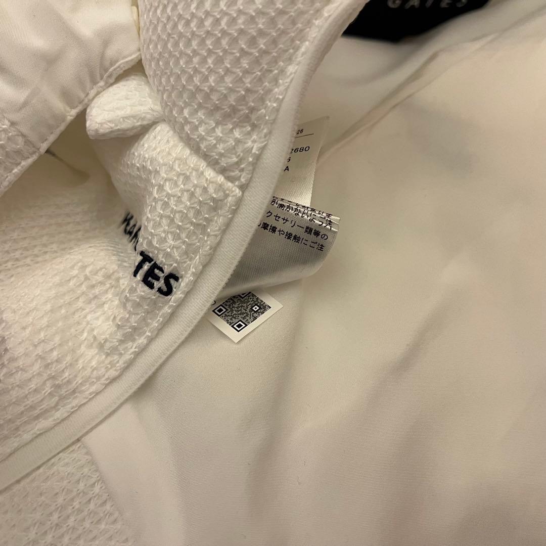 新品★42,900円 パーリーゲイツ ダウンベスト フード付き 白×紺ロゴ 1