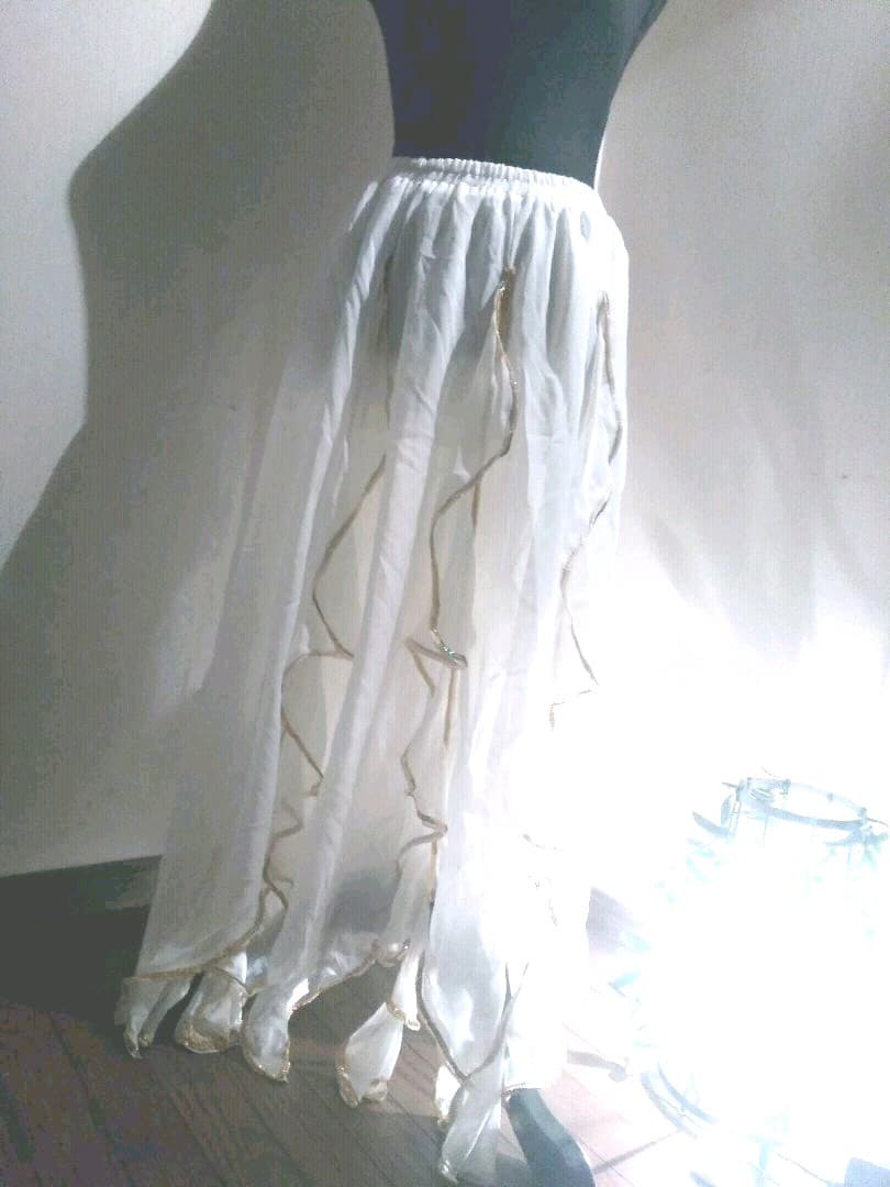 ベリーダンス衣装　オリエンタル　シフォンフリルマキシスカート