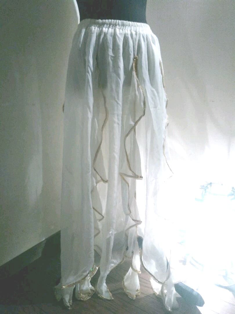 ベリーダンス衣装　オリエンタル　シフォンフリルマキシスカート