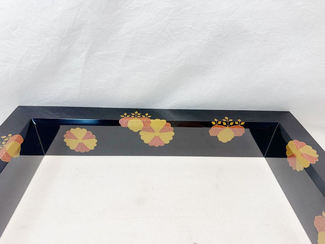 未使用 茶道具 孝雄作 木製黒真塗 高台寺蒔絵 炉縁 共箱